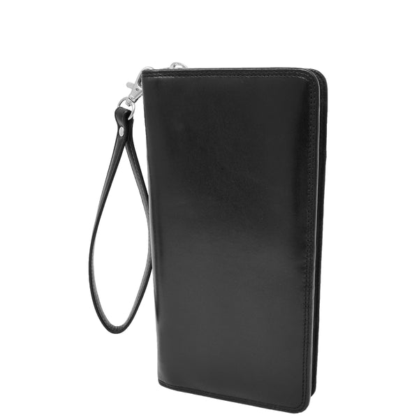 house of leather Exclusive Leather Passport Travel Wallet Hastings Black