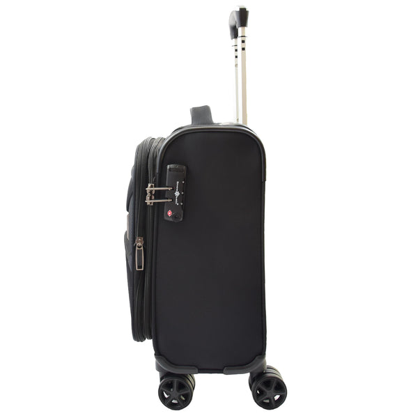 House Of Leather Expandable 8 Wheel Soft Luggage Japan Black
