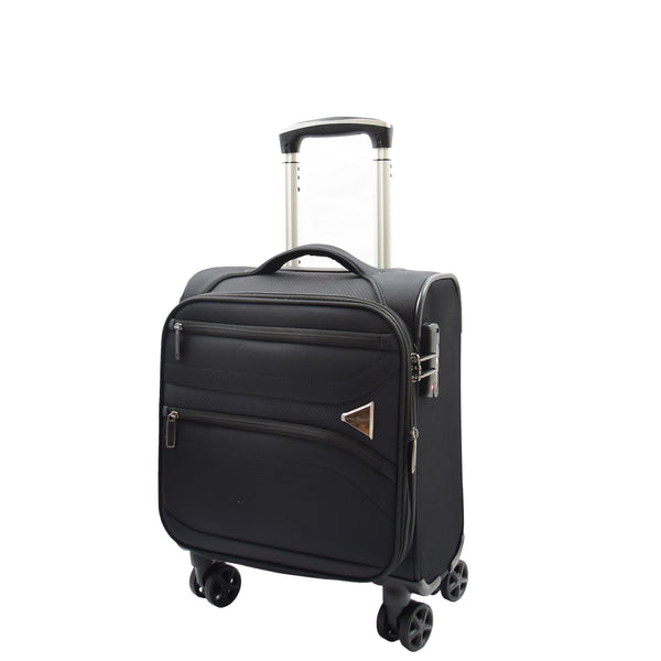 house of leather Expandable 8 Wheel Soft Luggage Japan Black