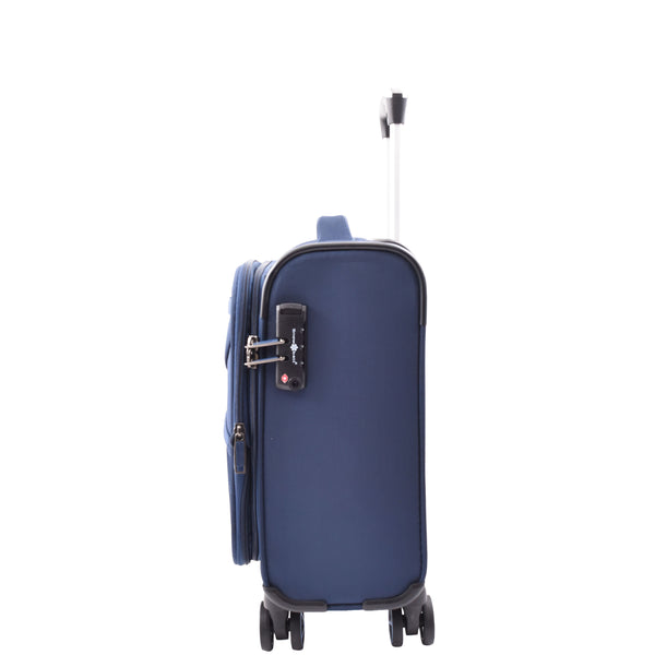 House Of Leather Expandable 8 Wheel Soft Luggage Japan Navy