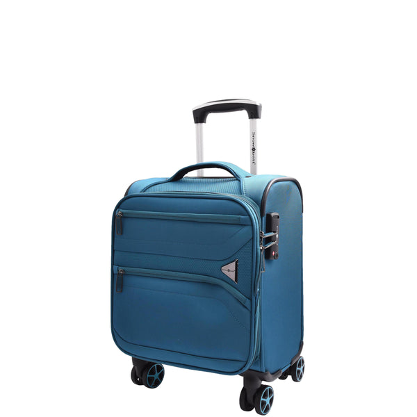 house of leather Expandable 8 Wheel Soft Luggage Japan Teal