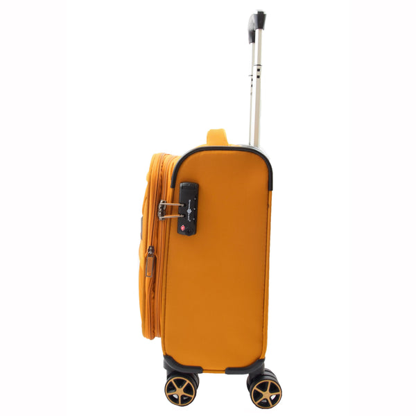 House Of Leather Expandable 8 Wheel Soft Luggage Japan Yellow