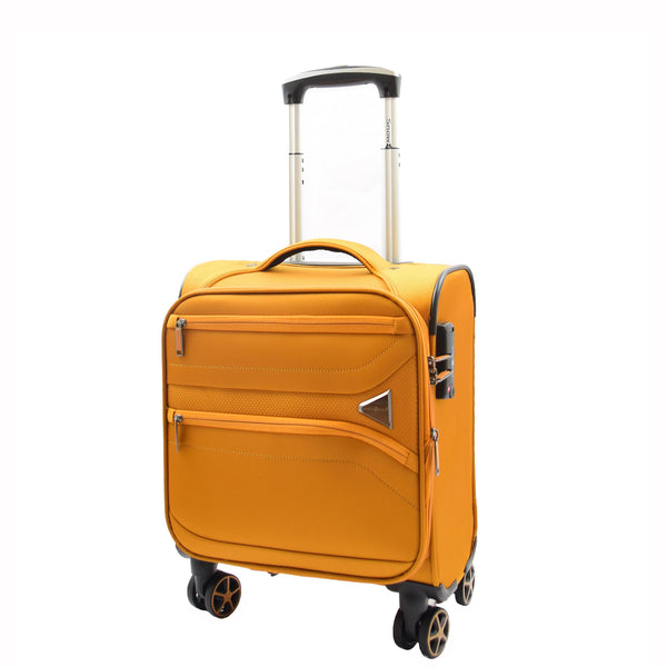 house of leather Expandable 8 Wheel Soft Luggage Japan Yellow