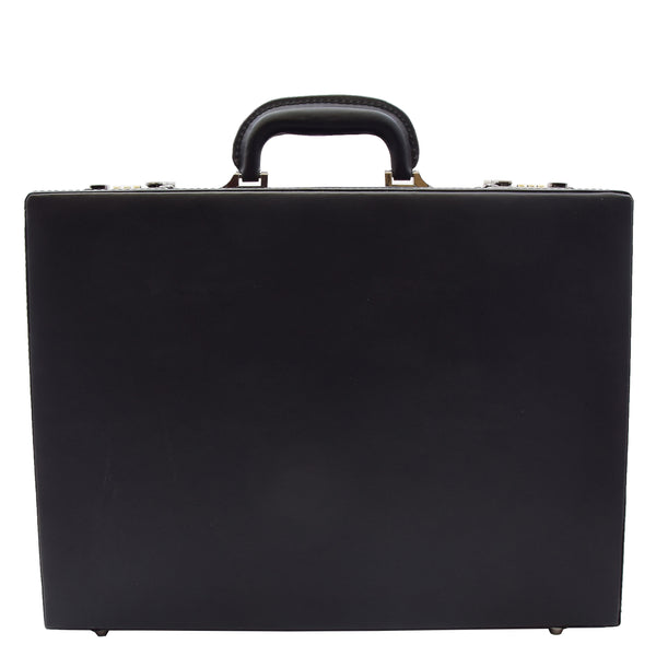 House Of Leather Faux Leather Briefcase Classic Attache Business Case Calver Black