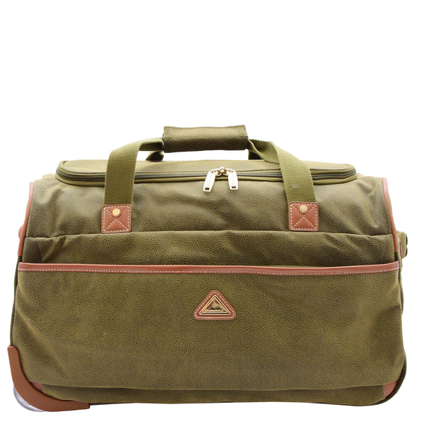 House Of Leather Faux Leather Mid Size Wheeled Holdall H052 Green