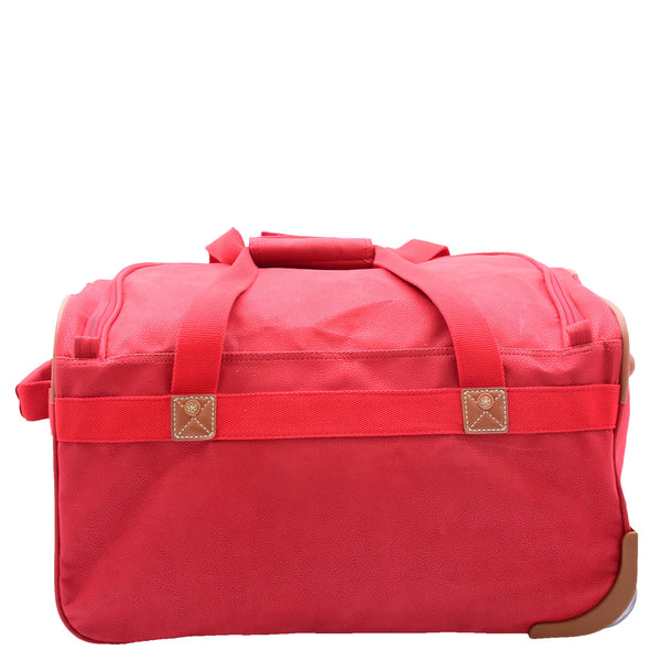 House Of Leather Faux Leather Mid Size Wheeled Holdall H052 Red