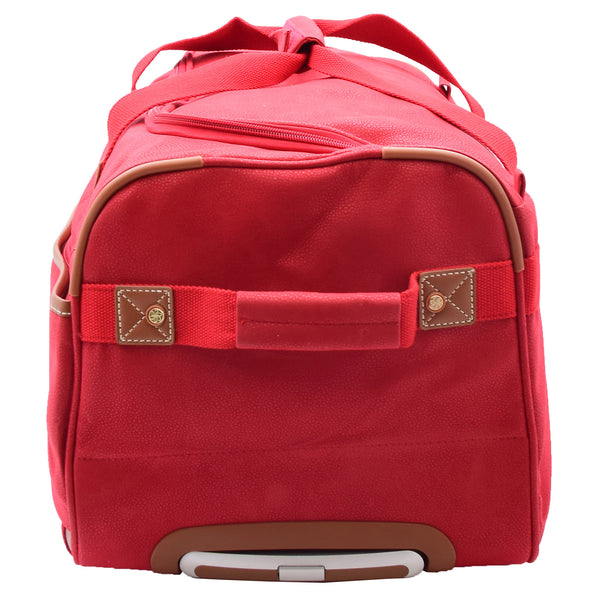 House Of Leather Faux Leather Mid Size Wheeled Holdall H052 Red