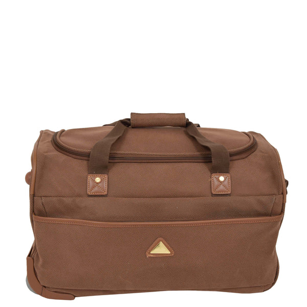House Of Leather Faux Leather Mid Size Wheeled Holdall H052 Tan