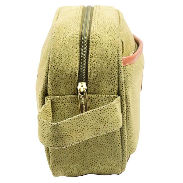 House Of Leather Faux Leather Toiletry Wash Bag Travel HOL8202 Green