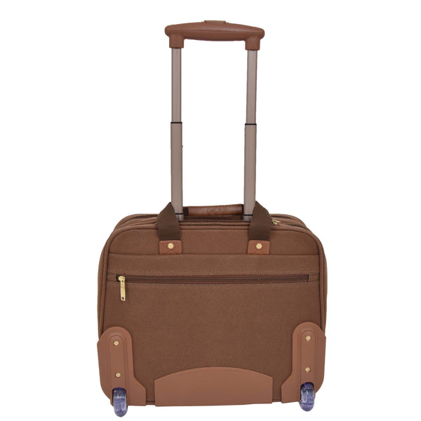 House Of Leather Faux Suede Pilot Case On Wheels H043 Tan