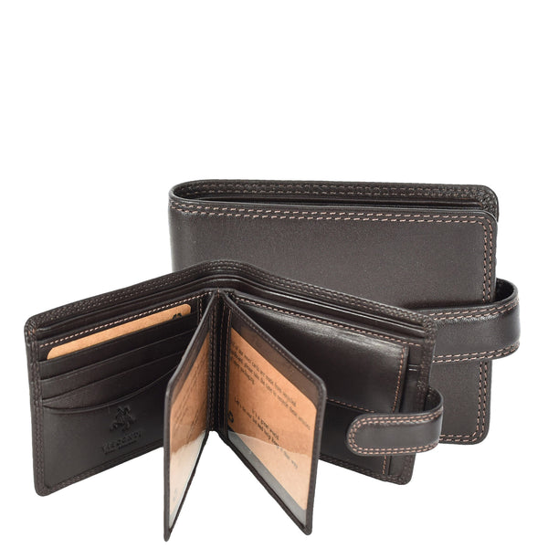 house of leather Genuine Leather Bifold Wallet for Men RFID Protected Gift Box Included HOL13 Brown