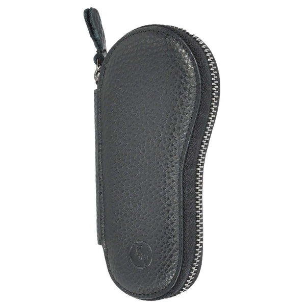 House Of Leather Genuine Leather Key Case Wallet Zip Around Organiser Pouch Vasto Black