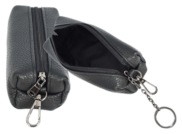 House Of Leather Genuine Leather Key Ring Case Large Pen Pencil Glasses Holder Style Pouch Lahti Black