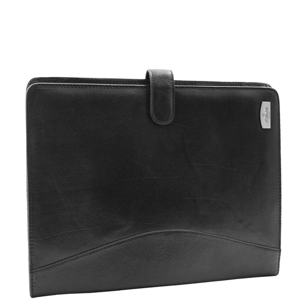 House Of Leather Genuine Leather Portfolio Case A4 Size Ombersley Black