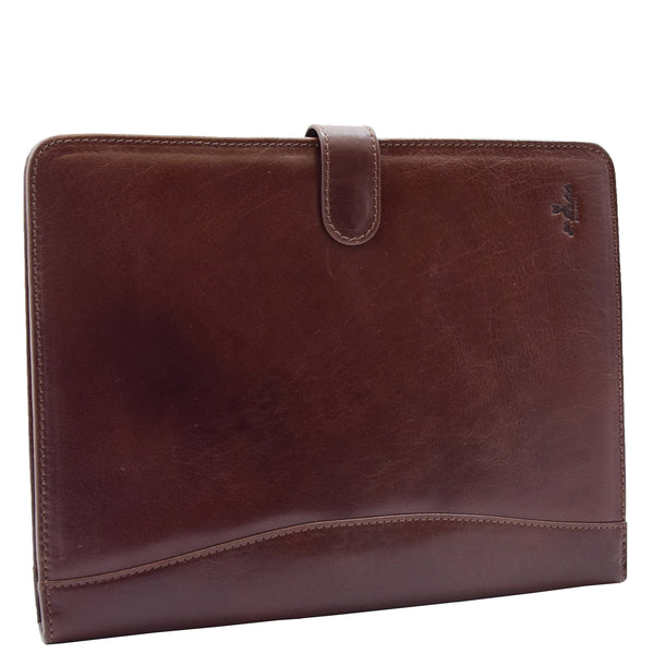House Of Leather Genuine Leather Portfolio Case A4 Size Ombersley Brown