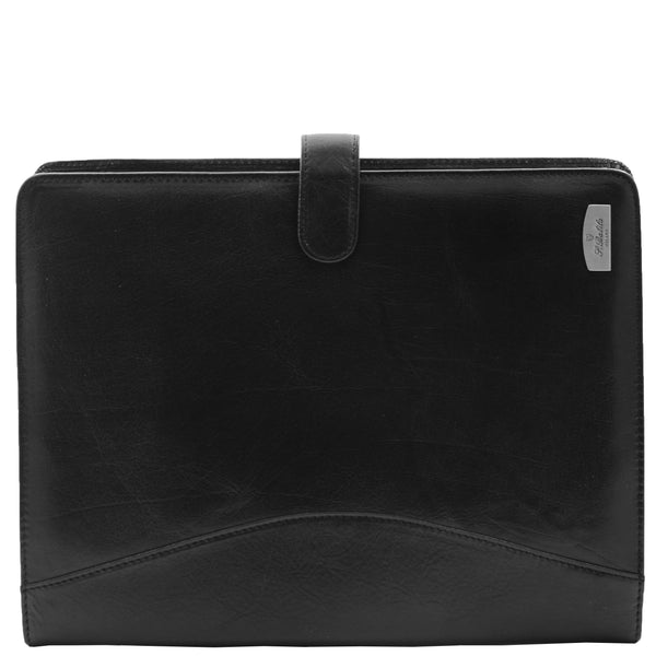 house of leather Genuine Leather Portfolio Case A4 Size Ombersley Black
