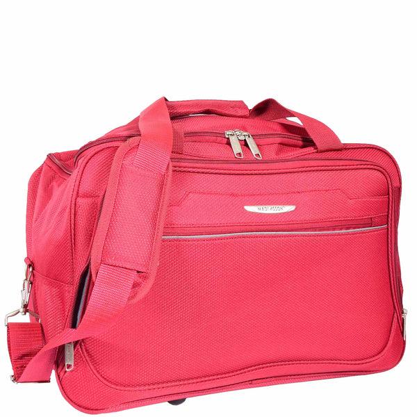 House Of Leather Holdall Travel Duffle Mid Size Bag Weekend HOL304 Red