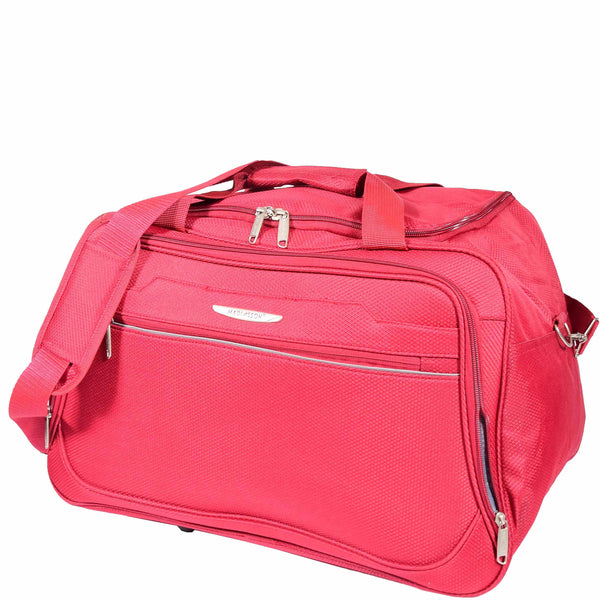 House Of Leather Holdall Travel Duffle Mid Size Bag Weekend HOL304 Red