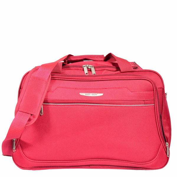 house of leather Holdall Travel Duffle Mid Size Bag Weekend HOL304 Red