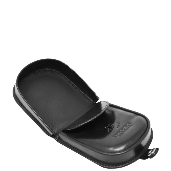 House Of Leather Horse Shoe Luxury Leather Coins Wallet HOL5RT Black