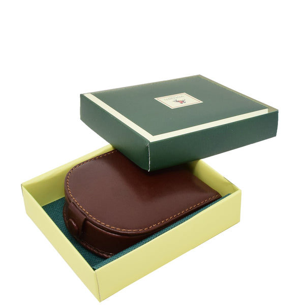 House Of Leather Horse Shoe Luxury Leather Coins Wallet HOL5RT Brown