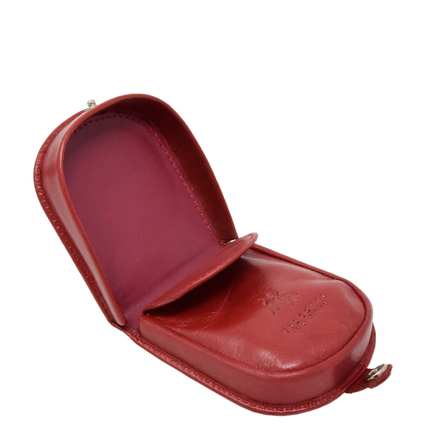 House Of Leather Horse Shoe Luxury Leather Coins Wallet HOL5RT Red