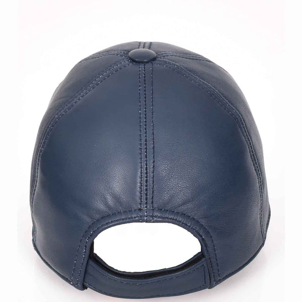 House Of Leather Classic Leather Baseball Cap Blue