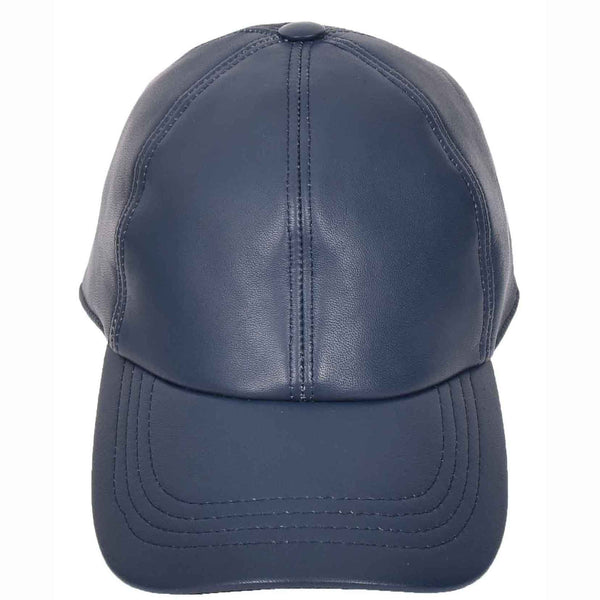 House Of Leather Classic Leather Baseball Cap Blue