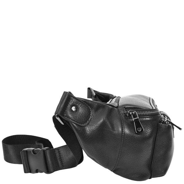 House Of Leather Real Leather Bum Bag Milan Black