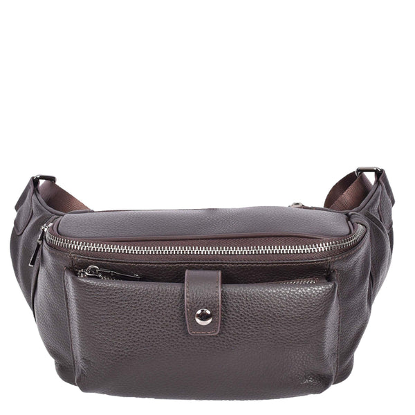House Of Leather Real Leather Bum Bag Milan Brown