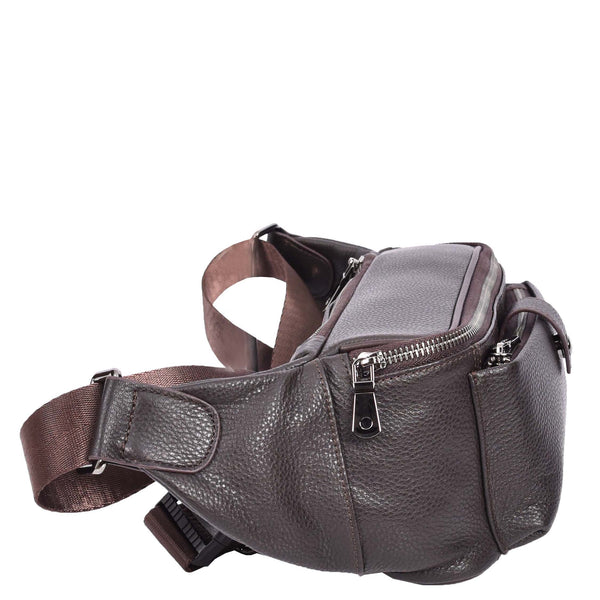 House Of Leather Real Leather Bum Bag Milan Brown
