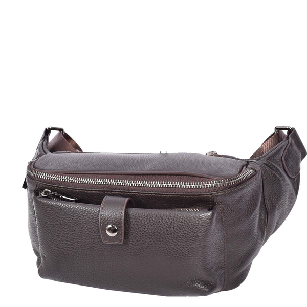 House Of Leather Real Leather Bum Bag Milan Brown