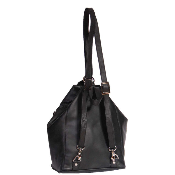 House Of Leather Ladies Leather Backpack Rome Black