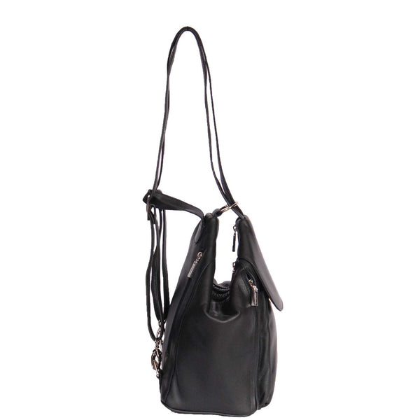 House Of Leather Ladies Leather Backpack Rome Black