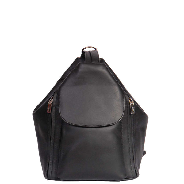 House Of Leather Ladies Leather Backpack Rome Black