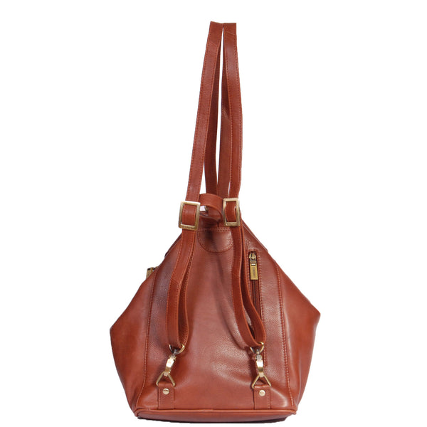 House Of Leather Ladies Leather Backpack Rome Brown