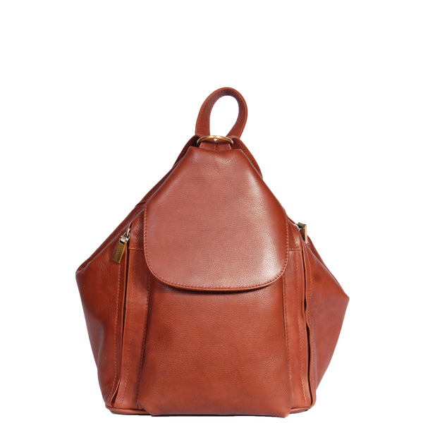 House Of Leather Ladies Leather Backpack Rome Brown