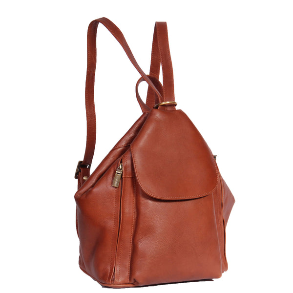 house of leather Ladies Leather Backpack Rome Brown