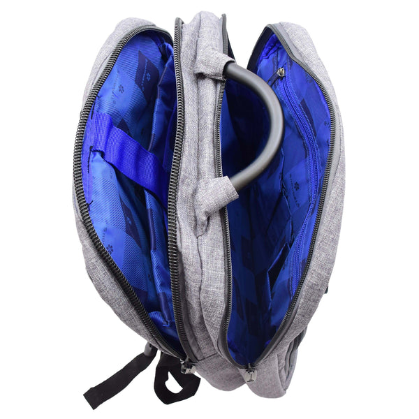 House Of Leather Laptop Backpack Lightweight Casual Travel Rucksack H317 Grey