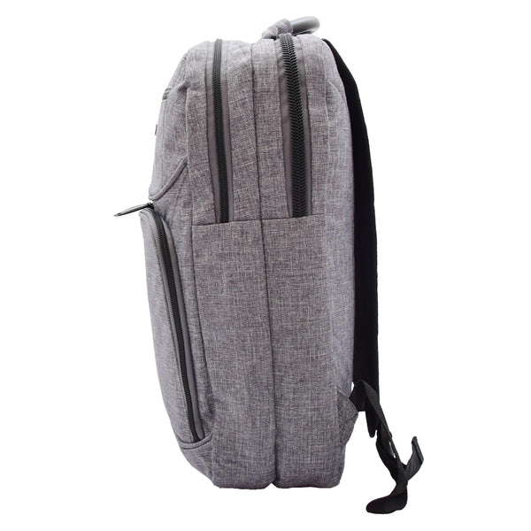 House Of Leather Laptop Backpack Lightweight Casual Travel Rucksack H317 Grey