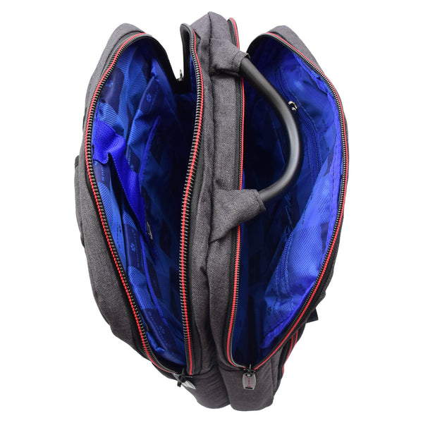 House Of Leather Laptop Backpack Lightweight Casual Travel Rucksack H317 Black