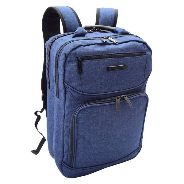 house of leather Laptop Backpack Lightweight Casual Travel Rucksack H317 Blue