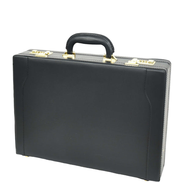 House Of Leather Leather Attache Case Twin Combination Lock Briefcase Expandable HOL1196