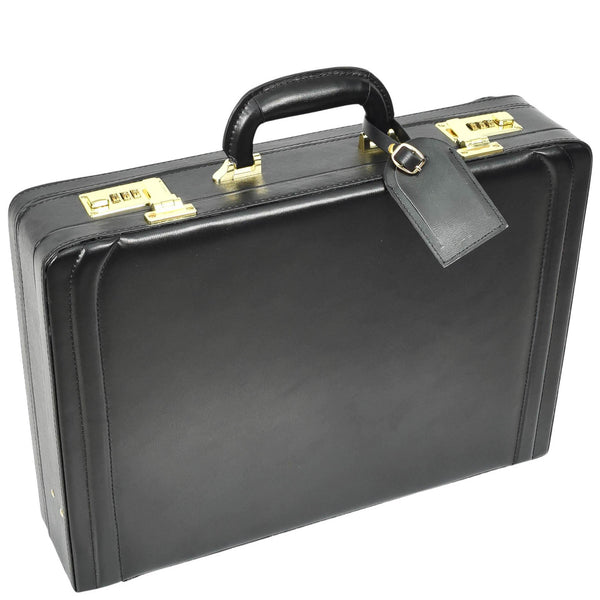House Of Leather Leather Attache Classic Briefcase Grasmere Black