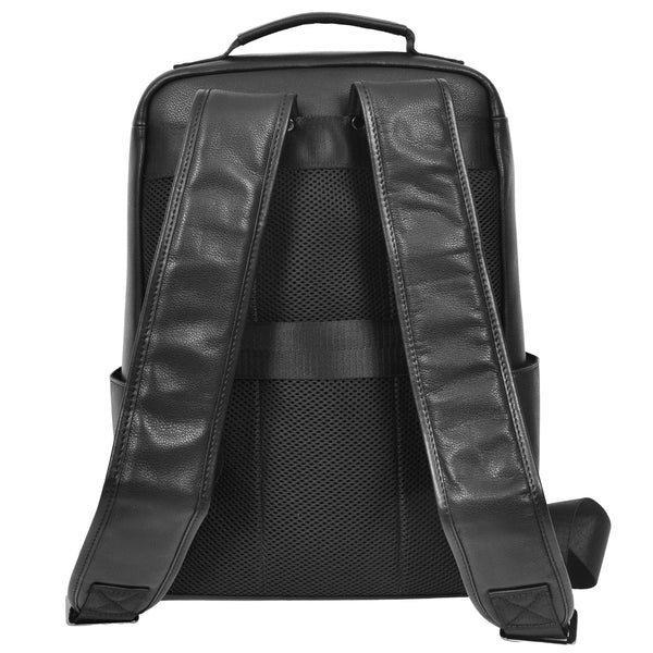 House Of Leather Leather Backpack Classic Laptop Rucksack Clifton Black