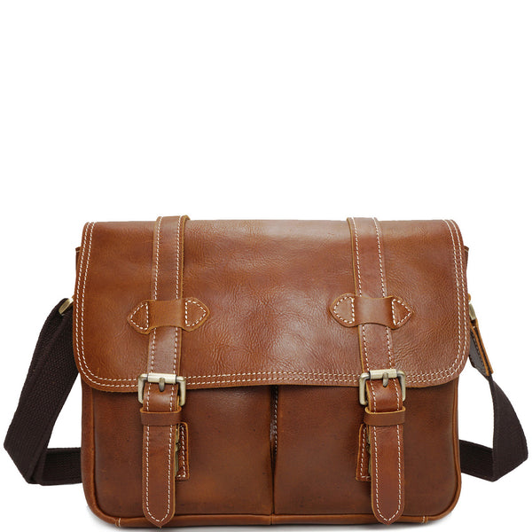 House Of Leather Leather Cross Body Multi Use Camera Organiser Shoulder Bag H8101 Tan