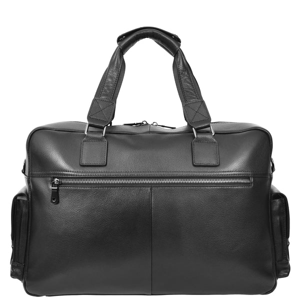 House Of Leather Leather Holdall Mid Size Weekend Bag Kensington Black