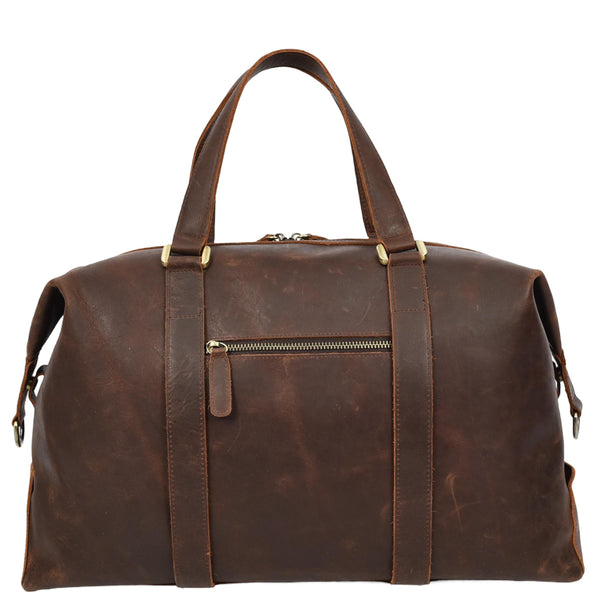House Of Leather Leather Holdall Weekend Bag Aspen Rust Brown