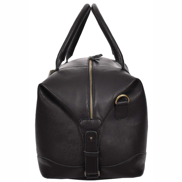 House Of Leather Leather Holdall Weekend Duffle Bag Travel Carry On Black Volos