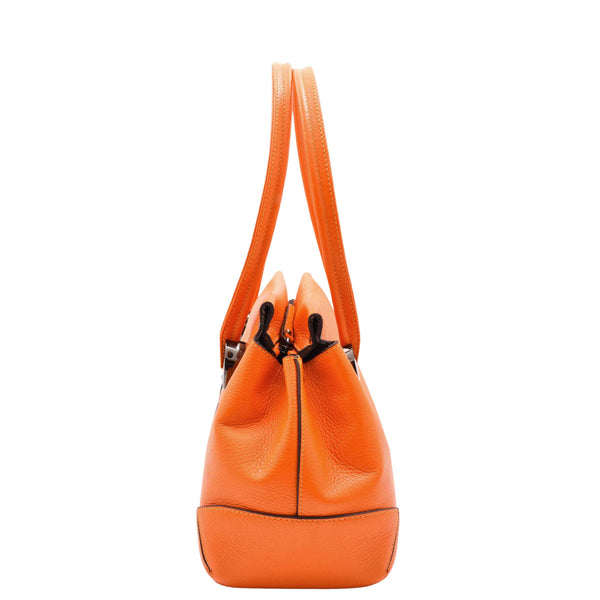 House Of Leather Leather Shoulder Bag For Women Zip Medium Tote Handbag Susan Orange